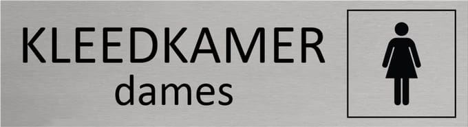 CombiCraft Aluminium deurbordje Kleedkamer dames 165x45mm - per stuk