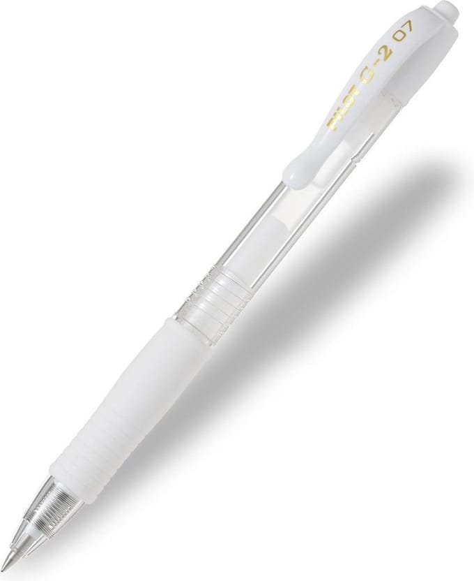 Pilot G-2  - Pastel Wit - medium - 0.7mm - 1 stuks