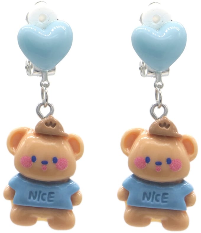 Clip On Oorbellen Kinderen - Beer - Leuk Cadeau