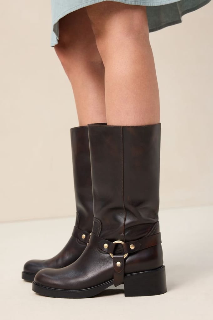 Sissy-Boy - Donkerbruine biker boots met gesp - 39