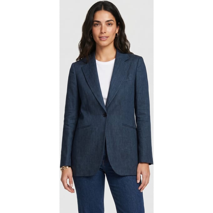 Brooks Brothers Jacket Linen Blue Größe: S | Blazer Outlet | Damen | Blau