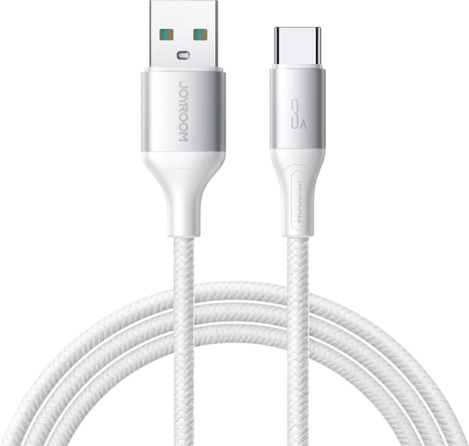 Joyroom USB-A naar USB-C Kabel - Snellaad en Data Kabel - 3A - 2 Meter - Flash Series - Wit