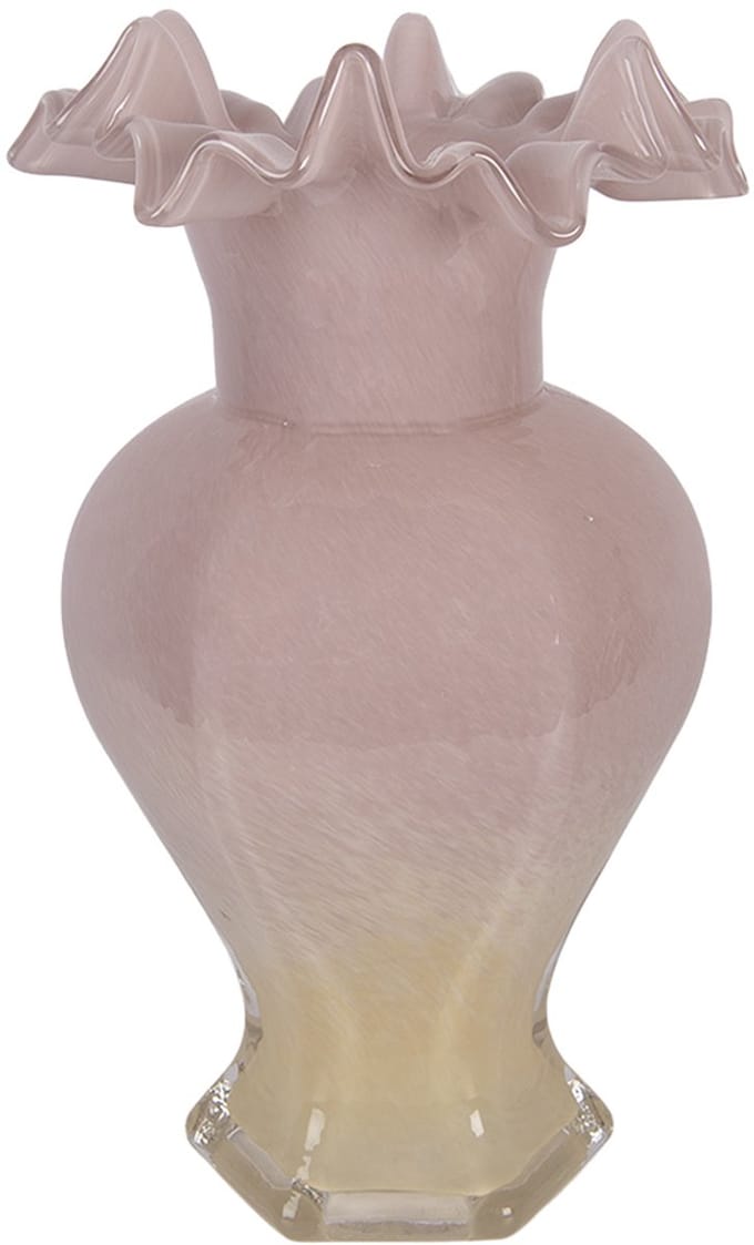 Clayre & Eef Vaas Ø 14x25 cm Roze Glas