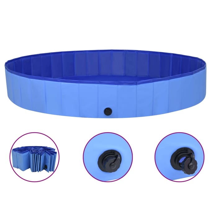 vidaXL - Hondenzwembad - inklapbaar - 200x30 - cm - PVC - blauw