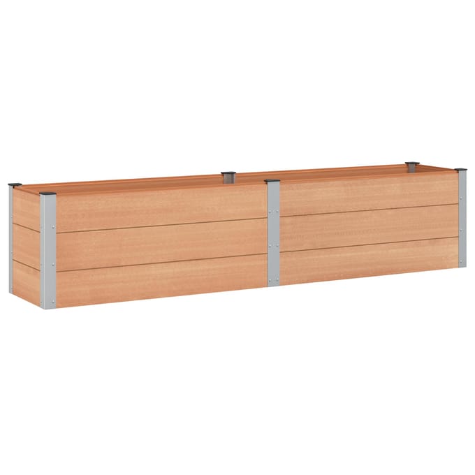 vidaXL - Verhoogde - plantenbak - Bruin - 250 - x - 50 - x - 54 - cm - WPC - en - Aluminium