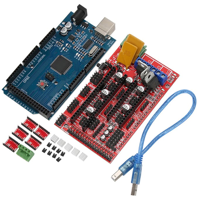 3D Printer Set voor Mega 2560 R3 A4988 Stappenmotoraanstuurmodule Gedrukte Circuitkaart gray