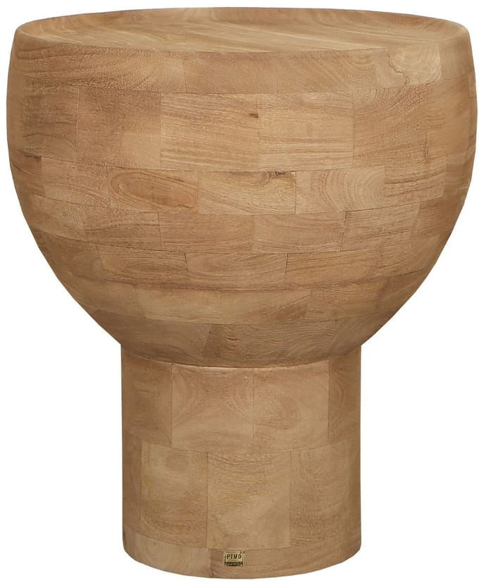 PTMD Erno Natural Mango Wood Sidetable On Base Round