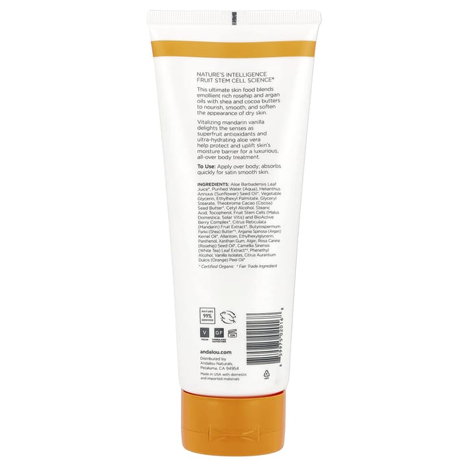 Andalou Naturals, Lotion Corporelle Vitalisante, Mandarine Vanille, 8 fl oz (236 ml) white