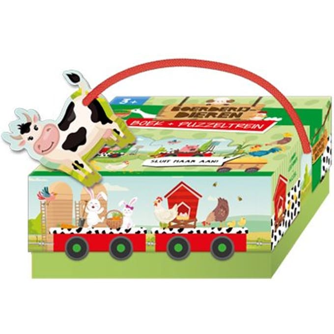 Boerderijdieren - boek + puzzeltrein Kartonboekjes
