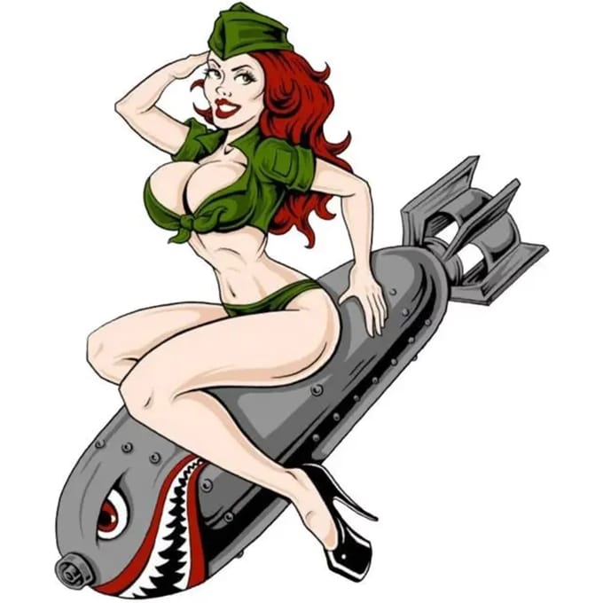 Motorfiets stickers Lethal Threat Pin Up Bombe