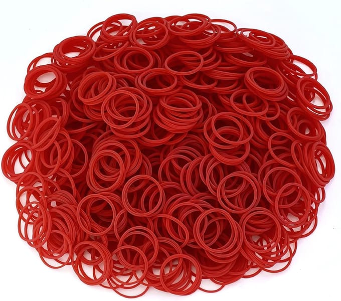 Kleine Elastiekjes - Rubberen Ringen - Haar en Handwerk - Goede Elasticiteit - 1200 stuks - rood