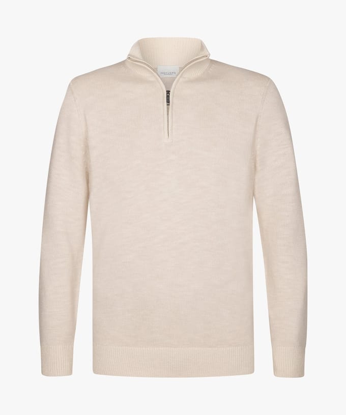 Profuomo - Trui Off White Profuomo Lange Mouw Overhemd Off White Ppwj30042