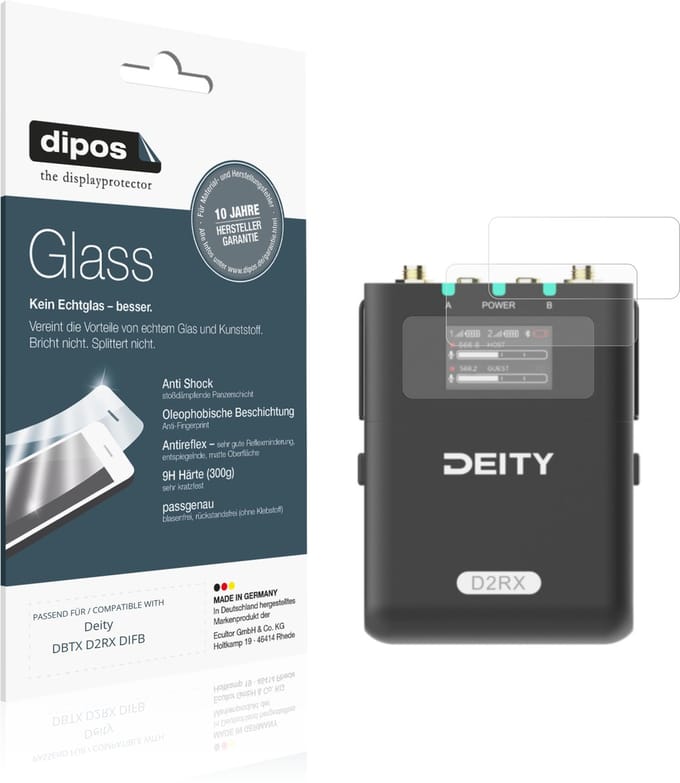 dipos – 2x Matte Pantserfolie geschikt voor Deity DBTX D2RX DIFB | 9H Screenprotector