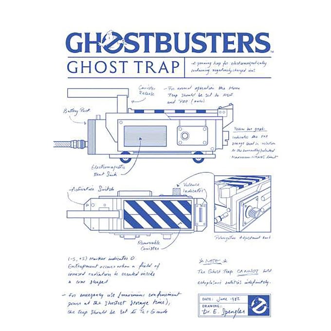 Ghostbusters Ghost Trap Schematic Men's T-Shirt - White - L