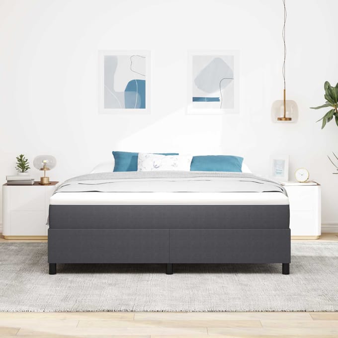 vidaXL - Platformbedframe - Donkergrijs - 180 - x - 200 - cm - Corduroy - stof