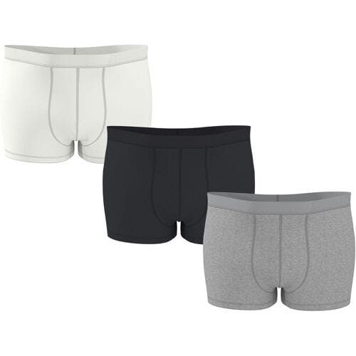 ESMARA MEN Set van 3 heren boxers, plus size (Zwart/grijs/wit, 3XL)