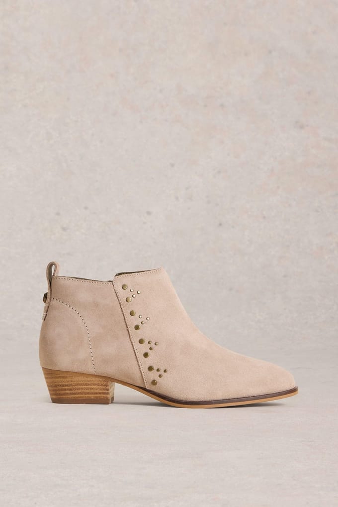 White Stuff Willow Stud Ankle Boot Light Grey Maat: 8 | Laarzen Outlet | Dames | Grijs