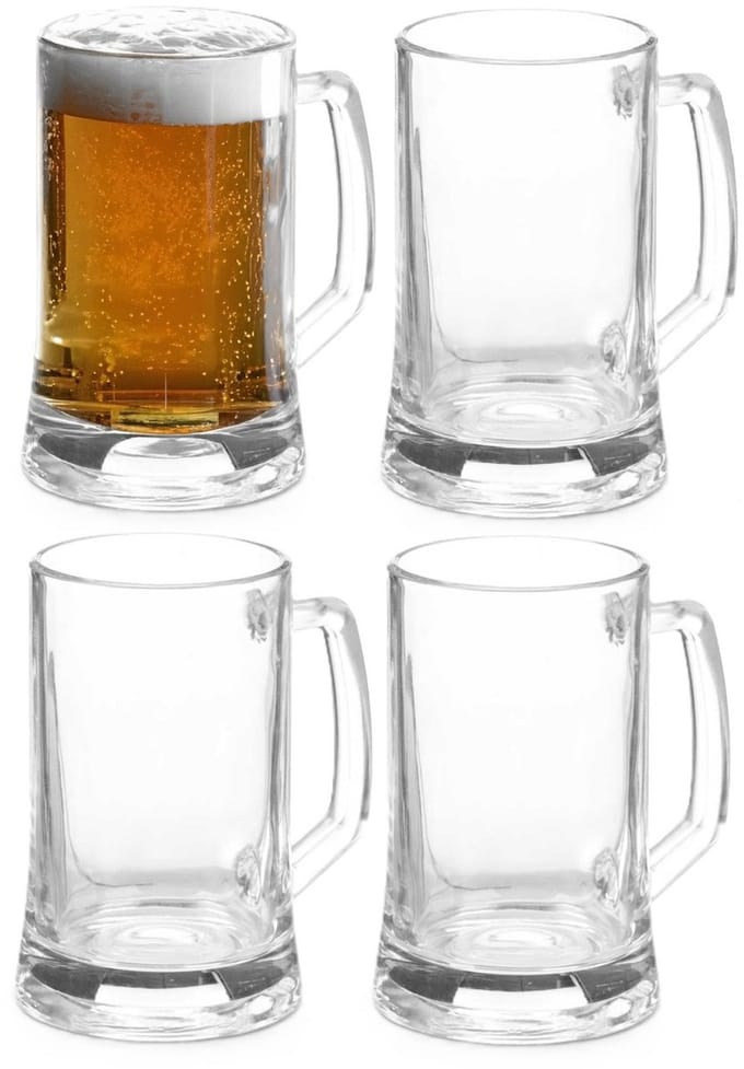 Vivalto Bierglazen - Bierpullen - transparant glas - 24x stuks - 380 ml - Cadeau - Vaderdag