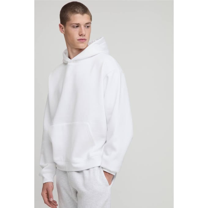 Essential Oversized Boxy Hoodie | White | Size Medium