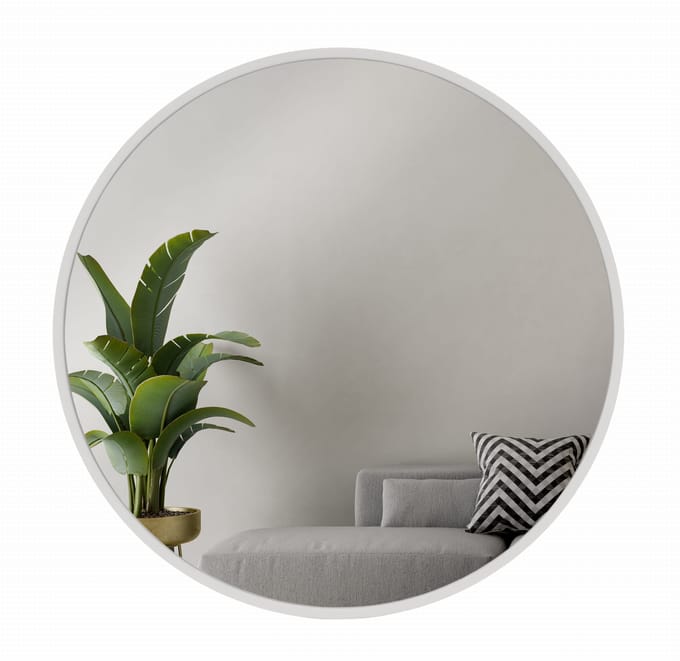 Matkam - Wandspiegel - Rond model 60cm - Wit