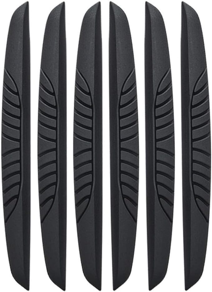 Deurrandbeschermers van rubber, zwart, set van 6 stuks