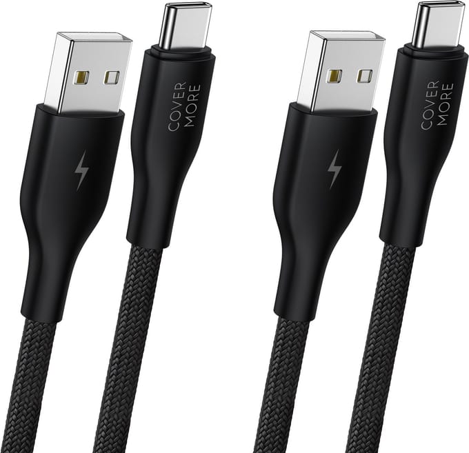 Oplaadkabel usb naar usb C - 2 stuks - Ook geschikt voor Apple carplay en android auto - 1m - Zwart