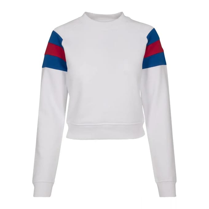 Urban Classics - Sleeve Stripe Crew Sweater/trui - 4XL - Blauw/Rood
