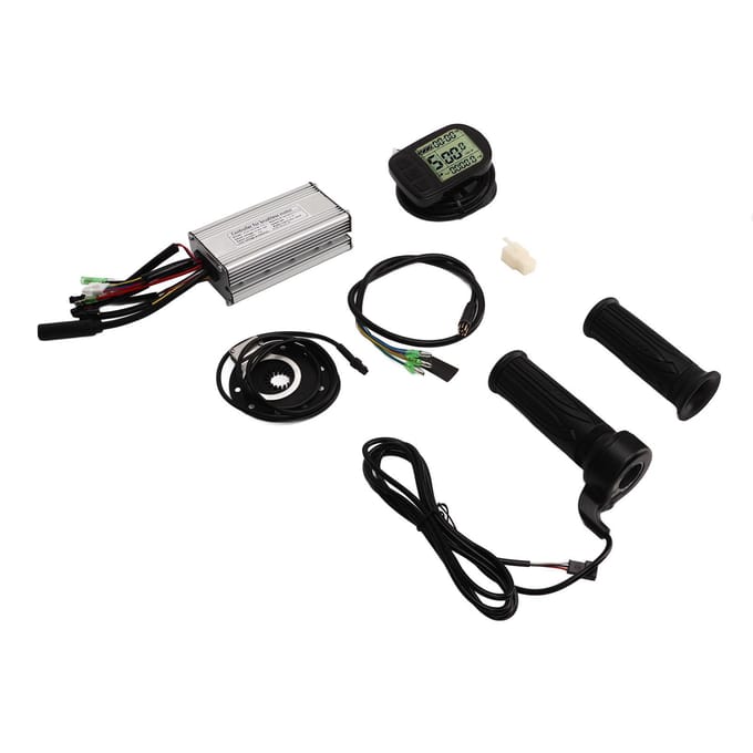 Borstelloze Motor Controller Kit met LCD Paneel Fiets Lithium Batterij Omzettingskit voor 500W 750W black