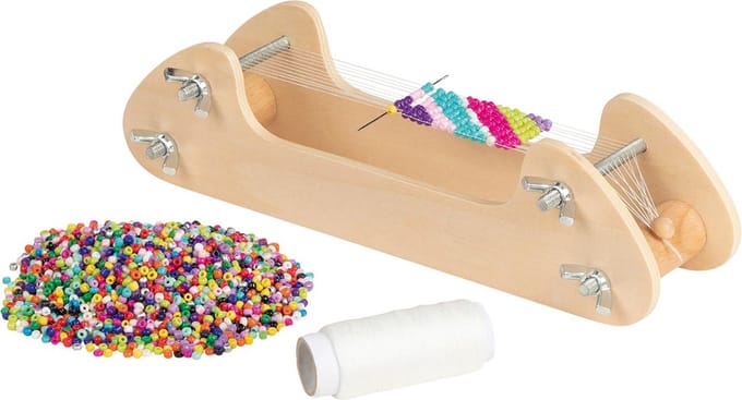 GOKI Weefgetouw - Parels - 21,7X6,7X5,6Cm - Inclusief Parels - 6 Jaar