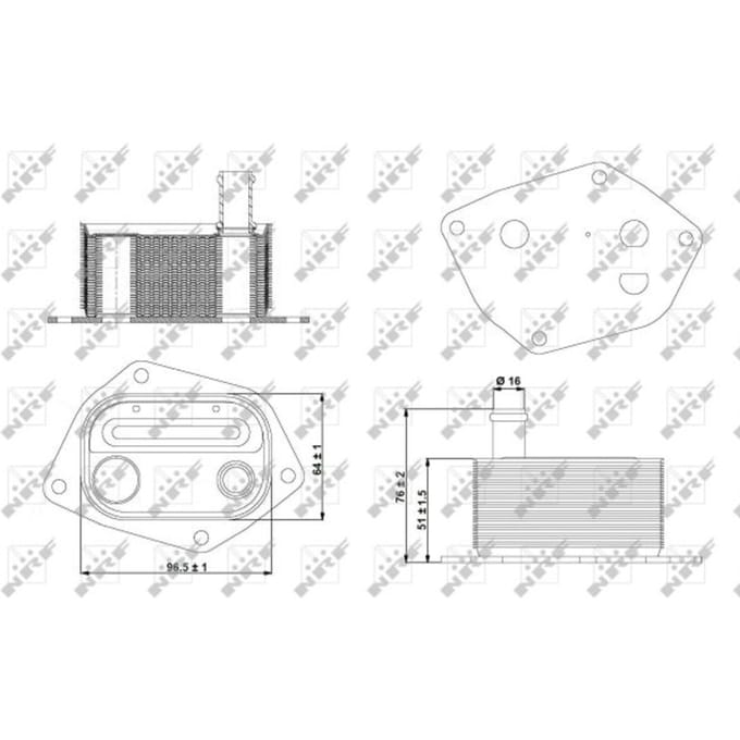 Olie radiator, motorolie NRF 31298