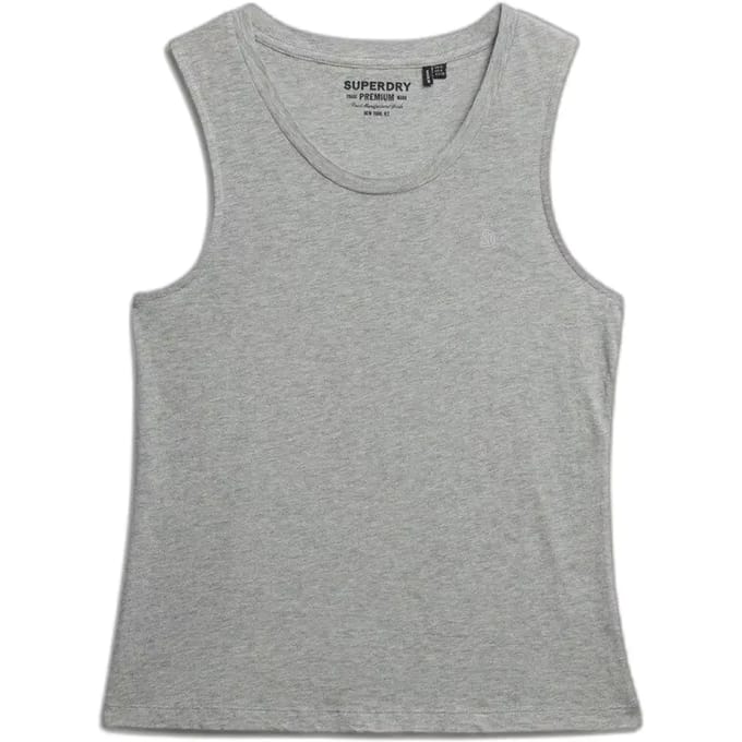Superdry Scoop Neck Mouwloos T-shirt Grijs M Vrouw