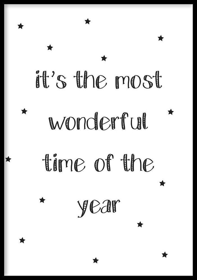 Poster Wonderful Time - 50x70cm - Kerst Poster