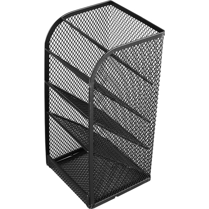 Porte-stylo multifonctionnel à insertion inclinée en métal multicouche pour bureau gray