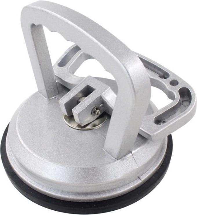 Tegelzuignap - Glaszuignap - Glasdrager - Glaszuiger - Tegelzuiger - Zilver