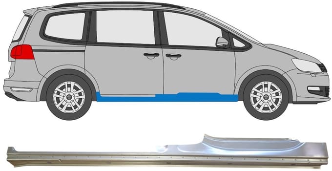 Volledige dorpel voor Volkswagen Sharan 2010-2022 / Rechts