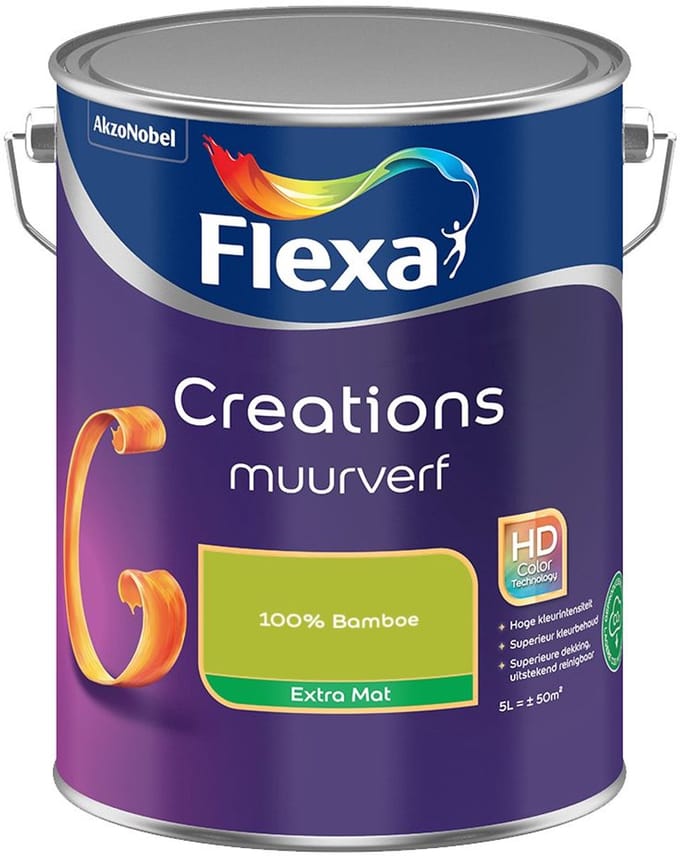 Flexa - Creations Muurverf Extra Mat - 100% Bamboe - Mengverf - 5 L