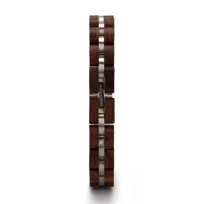 Hoentjen, houten armband - palissander RVS, 12mm