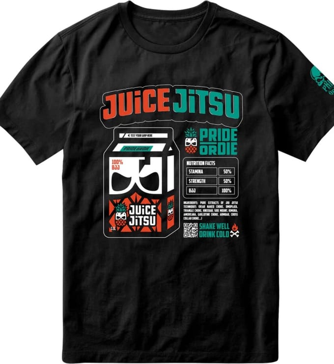 PRIDEorDiE T-shirt "JUICE JITSU" Zwart - L