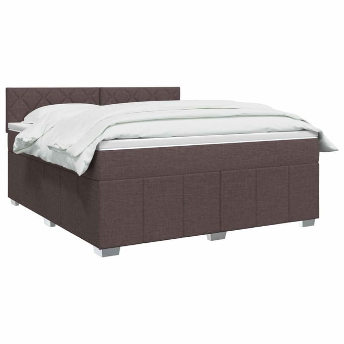 vidaXL - Boxspringbed - met - matras - Donkerbruin - 160 - x - 200 - cm - Stof