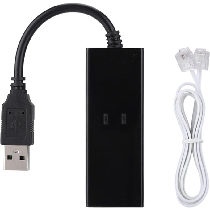 USB 56K externe inbelverbinding, spraakfax, datamodem geschikt voor Win7, Win8, Win10 en XP black