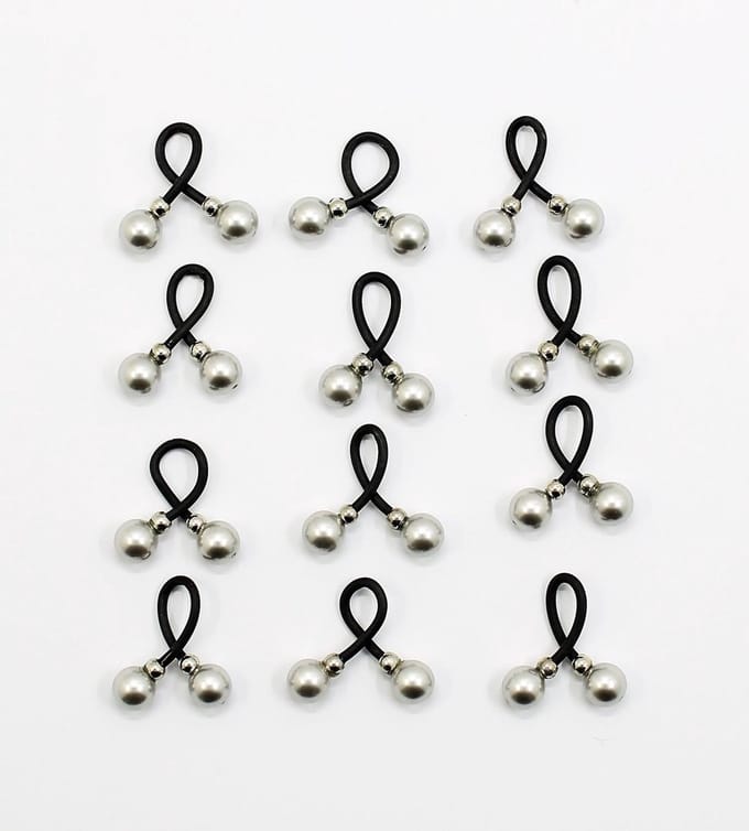 Haar binders met Swarovski Parels  licht grijs
