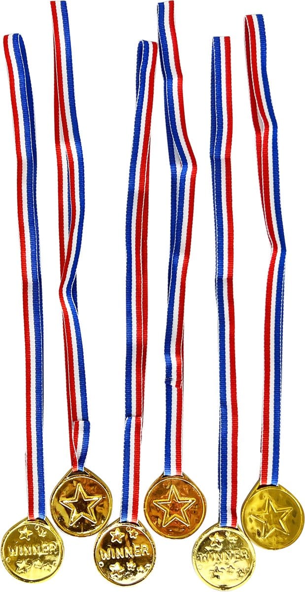 3BMT Medailles voor Kinderen - Medaillehanger Goud - Set van 6