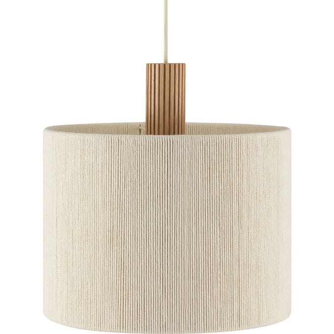 Brilliant Arlo - Hanglamp - 1-lichts - ø 35 cm - E27 - Beige/Hout