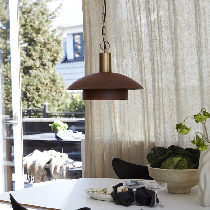 PR Home hanglamp Bolton, Ø 45 cm, roestkleurig, metaal