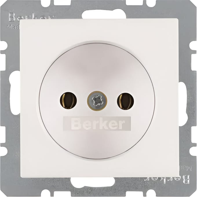 Berker Inbouwstopcontact S1 Ongeaard 1-polig Wit Ip20