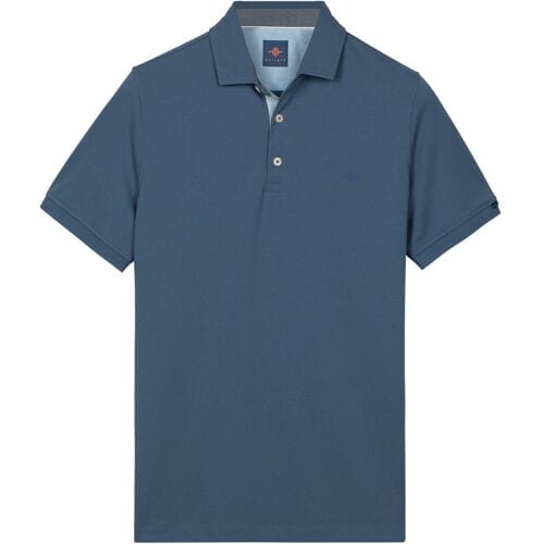 Baileys Polo Solid Oxford Piqué Cotton Stretch Riviera Blue / male