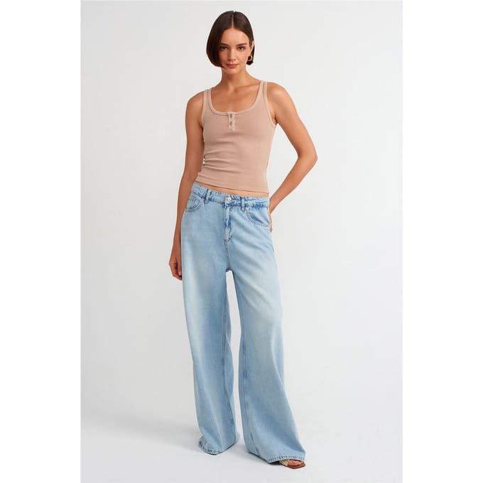 Mouwloze Slim-fit Jersey Blouse