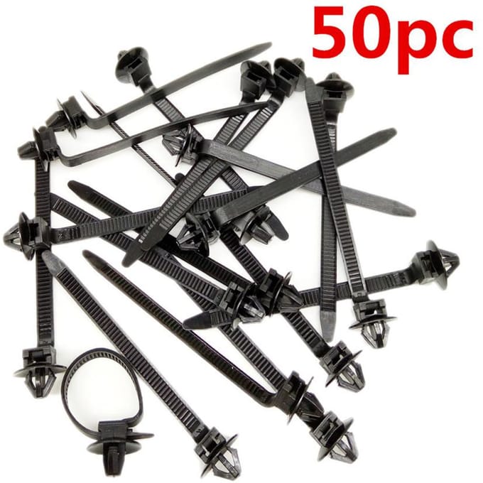 Bande de fil en Nylon 50X/câble enroulé, attaches fixes, Clips pour câble de voiture