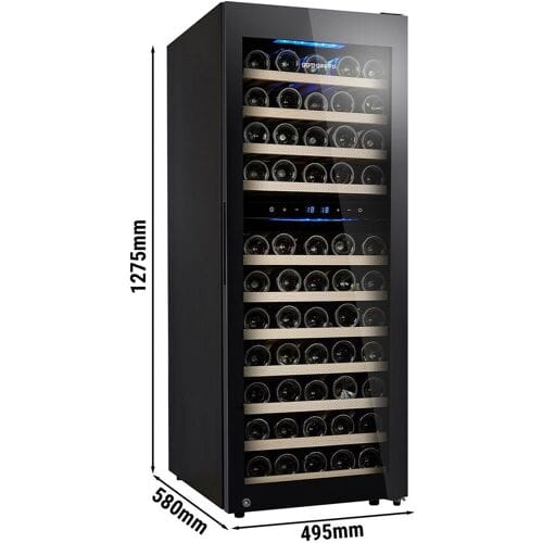 GGM Gastro Weinkühlschrank - 2 Klimazonen - 200 Liter - max. 73 Flaschen