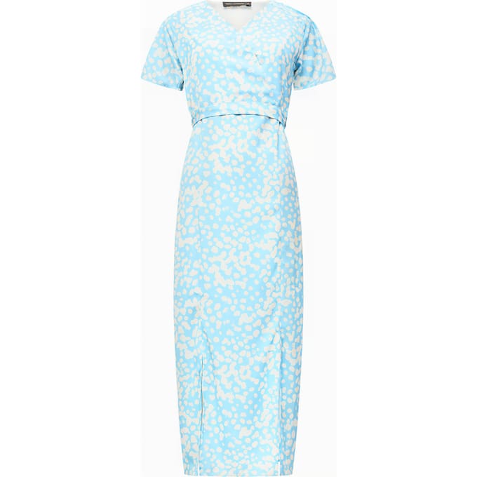 French Connection Aimee Wrap Ss Dress Cornflower / Ecru Größe: 8 | Midikleider Outlet | Damen | Braun